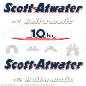 Sa-10-55 Discontinued Decals Fits Scott Atwater 10hp Outboard Motor Engine - 1955