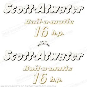 Sa-16-56 Discontinued Decals Fits Scott Atwater 16hp Outboard Motor Engine - 1956