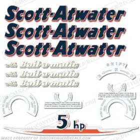 Sa-5-55 Discontinued Decals Fits Scott Atwater 5 Hp Outboard Motor Engine - 1955