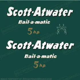 Sa-5-56 Discontinued Decals Fits Scott Atwater 5 Hp Outboard Motor Engine - 1956