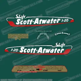 Sa-7.5-50-51 Discontinued Decals Fits Scott Atwater 7.5hp 1-20 Model 503 Outboard Engine Decal Kit - 1950 1951