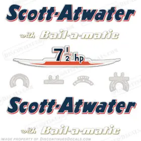 Sa-7.5-55 Discontinued Decals Fits Scott Atwater 7.5hp Outboard Motor Engine - 1955