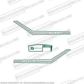 Sears-69-5 Discontinued Decals Fits 1969 Sears 5hp Outboard Motor Engine Decal Kit