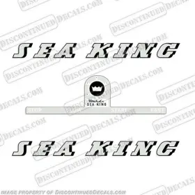 Sk-5-47 Discontinued Decals Fits Sea King Vintage 1947-1952 5hp Outboard Motor Engine - Black / White