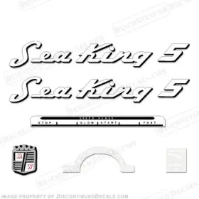 Sk-5-53-55-b Discontinued Decals Fits Sea King 1953-1955 5hp Outboard Motor Engine - Black Outline