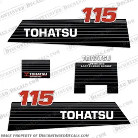 T-115-aut-96 Discontinued Decals Fits Tohatsu 115hp Automixing Decal Kit - 1996 2002