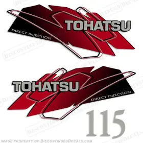 T-115-r Discontinued Decals Fits Tohatsu 115hp Outboard Motor Engine Decal Kit - Red