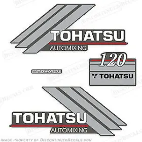 T-120-am Discontinued Decals Fits Tohatsu 120hp Automixing Outboard Motor Engine Decal Kit
