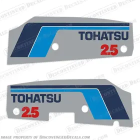 T-2.5-80 Discontinued Decals Fits Tohatsu 2.5hp Decal Kit - Mid 1980s