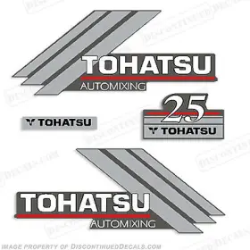T-25-am Discontinued Decals Fits Tohatsu 25hp Automixing Outboard Motor Engine Decal Kit