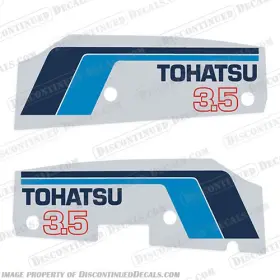 T-3.5-80 Discontinued Decals Fits Tohatsu 3.5hp Decal Kit - Mid 1980s