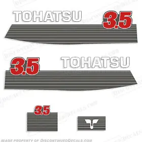 T-3.5-90 Discontinued Decals Fits Tohatsu 3.5hp Outboard Motor Engine Decal Kit - Mid 1990s