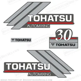 T-30-am Discontinued Decals Fits Tohatsu 30hp Automixing Outboard Motor Engine Decal Kit
