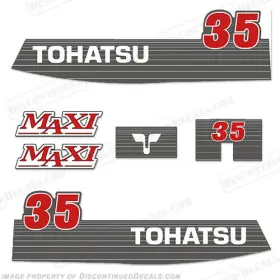 T-35-max Discontinued Decals Fits Tohatsu 35hp Maxi Outboard Motor Engine Decal Kit