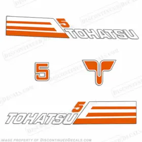 T-5-81 Discontinued Decals Fits Tohatsu 5hp Outboard Motor Engine Decal Kit - 1981