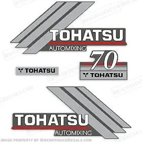 T-70-am Discontinued Decals Fits Tohatsu 70hp Automixing Outboard Motor Engine Decal Kit