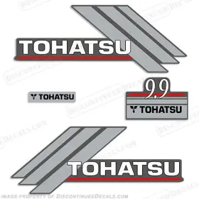 T-9.9-04 Discontinued Decals Fits Tohatsu 9.9hp Outboard Motor Engine Decal Kit - 2000s