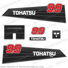 T-9.9hp-90-02 Discontinued Decals Fits Tohatsu 9.9hp Decal Kit - 1990-2002