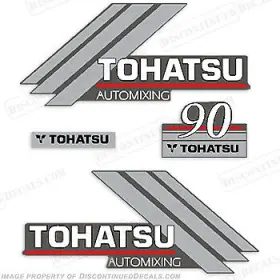 T-90-am Discontinued Decals Fits Tohatsu 90hp Automixing Outboard Motor Engine Decal Kit