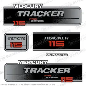 Tra-115-94-98 Discontinued Decals Fits Mercury Tracker 115hp Pro Series Engine Outboard Motor Decal Kit 1994 -1998