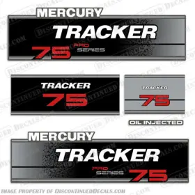 Tra-75-95 Discontinued Decals Fits Mercury Tracker 75hp Pro Series Engine Outboard Motor Decal Kit 1994 - 1998