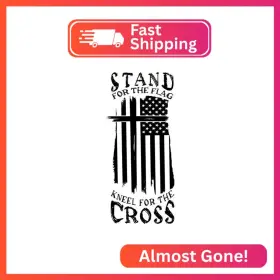 Ed-0523-04 Edesign Stand For The Flag Kneel Cross Sticker Decal Vinyl - 5 Inches