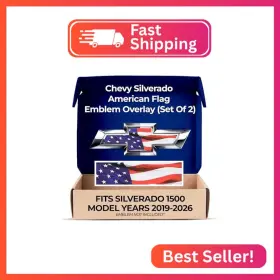 Amf1924 Emblemsplus Chevy Silverado American Flag Grille Tailgate Bowtie Overlay Decals 2019-2026 Se