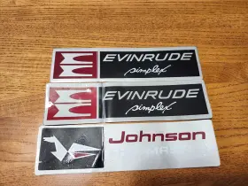 381370 Evinrude 3 Vintage Oem /johnson Ship-master Side Control Decals #381370