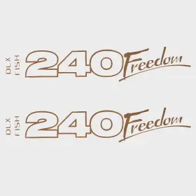 1012763 Fisher Pn Pontoon Boat Decals 240 Freedom Dlx Fish Taupe Pair