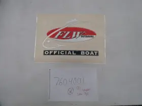 7604001 Flw Outdoors Official Raised Decal Silver / Red Black Marine Boat