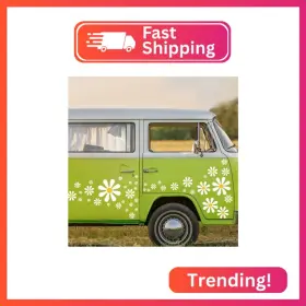 Car-04 Fuutreo 12 Sheets Daisy Stickers 130 Pcs Flower Car Decals Self Adhesive Vinyl R