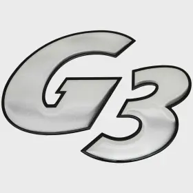 159061-01 G3 Boats Boat Raised Emblem Decal 73405423 Logo Black Silver Sticker