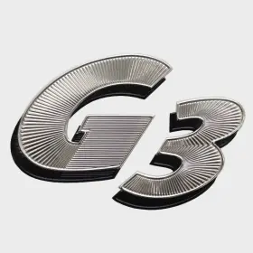 7501617 G3 Boats Pn Boat Iron-on Emblem Applique Silver Black Textured