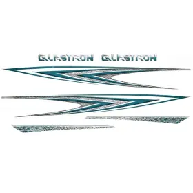 0572491 Glastron Boats 572491 Boat Graphic Decals Silver Teal White Black 6pc
