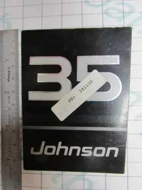 Gb450029576 Green Bay Prop 341136 Omc Johnson 35 Hp Front Frame Plate Decal 1996 Smoke