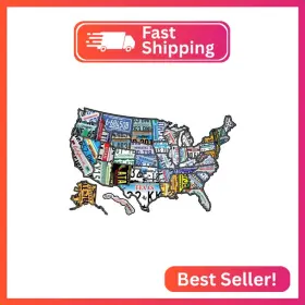 Gj03 Gunjovi Rv State Travel Usa Map Vinyl Sticker - Camper Trailer Decals For Window With St