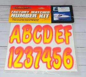 Yereg200 Hardline Yellow-red 3 Inch Factory Matched Number Kit 4 Sets A-z And 0-9