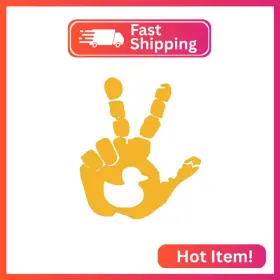 Je-001pd Istickerzpnw Set Of Left And Right Hand Duck Wave Peace Decals For Jeep Side Mirrors-