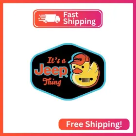 Dsc-jeep-duck03 Jeep Duck Wearing Hat With 7-slot Grille Sticker It S A Thing Vinyl Decal