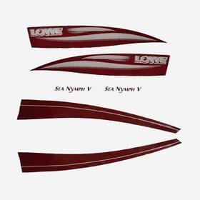 Lowe Boats 629971 Boat Decal 165 / 175 Sea Nymph Burgundy White Set Of 6