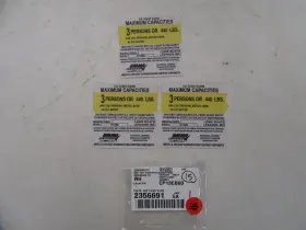 2356691 Lowe V1260 Us Coast Guard Maximum Capacities Decal Set Of 3 Boat