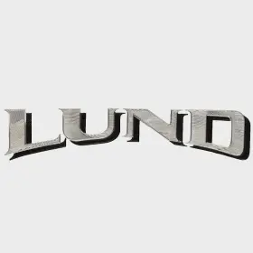 1988352 Lund Boat Logo Decal Mirrored Iron On Silver Sticker