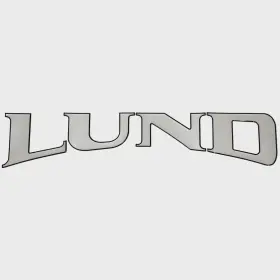 2070427 Lund Boat Raised Emblem Decal Metallic Glossy Silver/black