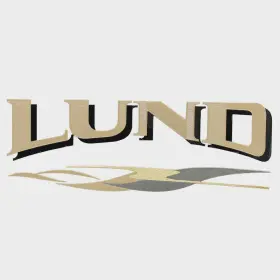 1988344 Lund Boats Boat Iron-on Emblem Applique Silver Gold Beige