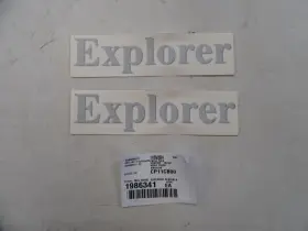 1986341 Lund Explorer Decal Pair 2 9 3/8 Inch X 1/4 Silver And Black Marine Boat