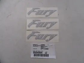 2024504 Lund Fury Decal Set Of 3 6 Inch X 1 7/8 Silver And Black Marine Boat