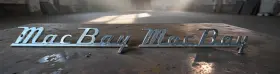Old1950s Mac Bay Vintage Boat Emblems Pair 8.75 Inch 1950s Runabout Scripts