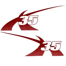 7501565 Mastercraft 2013 X-35 Pro Tour Red Slider Vinyl Boat Decals Set Of 2