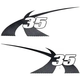 7501461 Mastercraft Boats Boat Decal X-35 Black Stickers Set Of 2