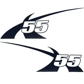 7501484 Mastercraft Boats Boat Decals X-55 Blue Stickers Set Of 2